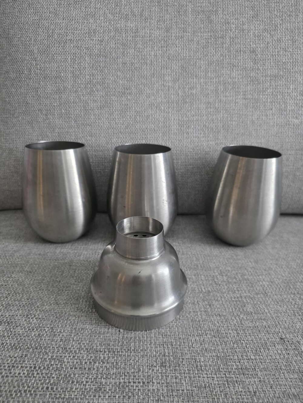 Stainless Steel Stemless Wine Glasses and Cocktail Shaker